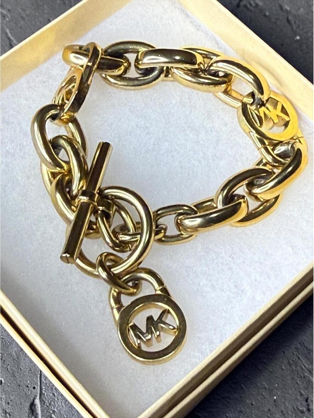 Michael Kors Heritage Padlock Chain Link Toggle Bracelet